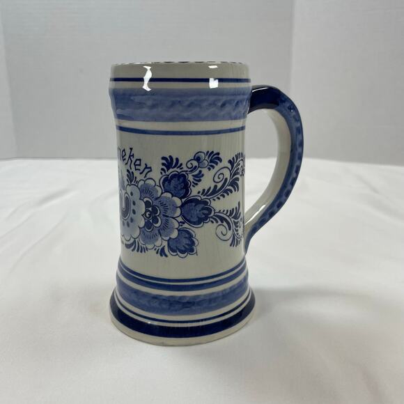 Heineken Other - Blue Delft Heineken Beer Stein Mug Hand Painted Blue White Holland 5" Vintage